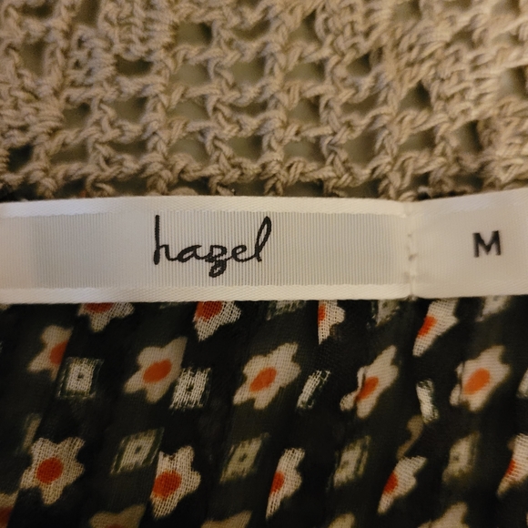 Hagel Faux Chiffon and Loose Knit Blouse - Picture 3 of 4